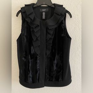 Alfani petite faux fur ruffle vest